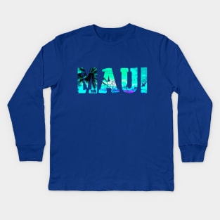 Maui Hawaiian Island Kids Long Sleeve T-Shirt